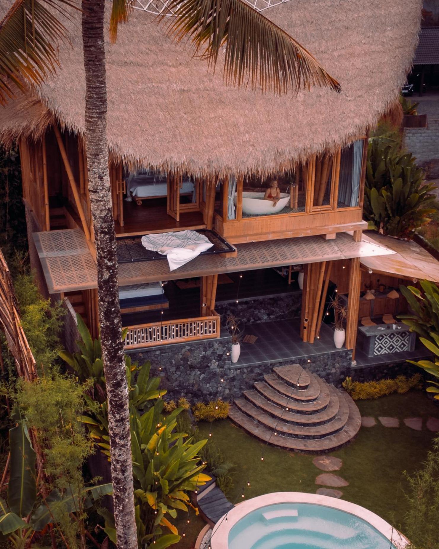 Villa Makerti Bali~Bamboo House Selat Exterior foto